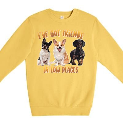 I Got Friends In Low Places Dogs Premium Crewneck Sweatshirt