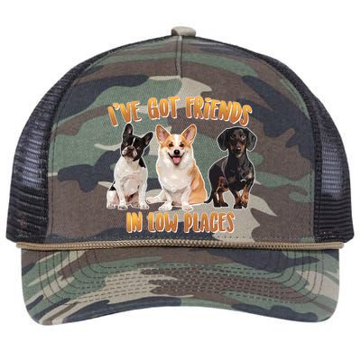 I Got Friends In Low Places Dogs Retro Rope Trucker Hat Cap