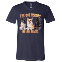 I Got Friends In Low Places Dogs V-Neck T-Shirt