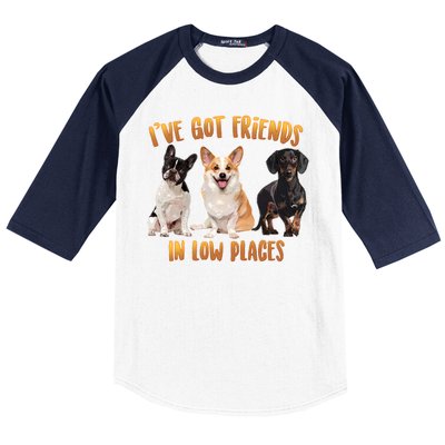 I Got Friends In Low Places Dogs Baseball Sleeve Shirt