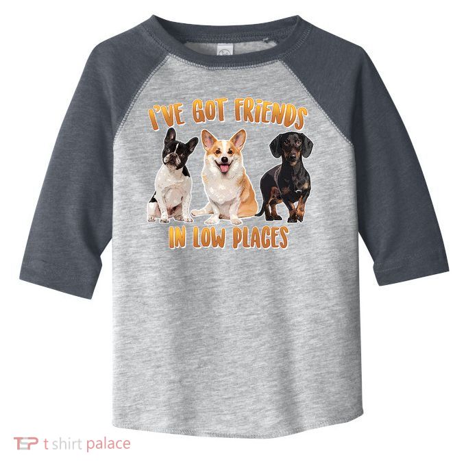 I Got Friends In Low Places Dogs Toddler Fine Jersey T-Shirt