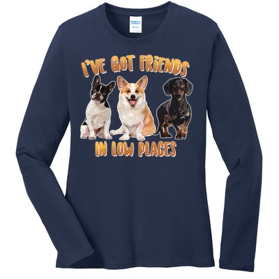 I Got Friends In Low Places Dogs Ladies Long Sleeve Shirt