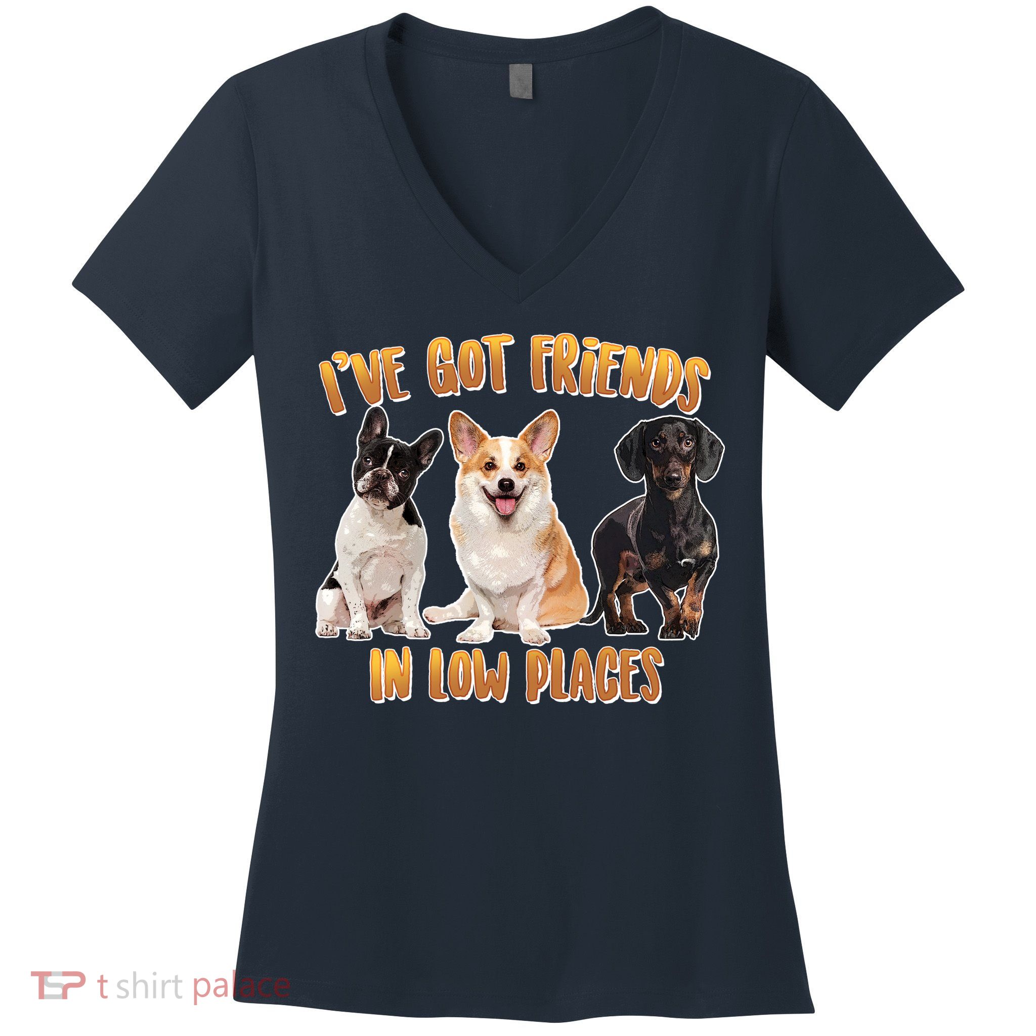 I Got Friends In Low Places Dogs Women's V-Neck T-Shirt