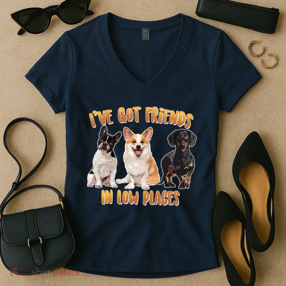 I Got Friends In Low Places Dogs Women's V-Neck T-Shirt