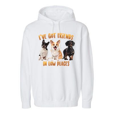 I Got Friends In Low Places Dogs Garment-Dyed Fleece Hoodie