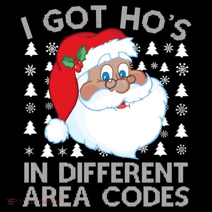 I Got Ho's In Different Aera Codes Santa Claus Ugly Christmas Flexfit Unipanel Trucker Cap