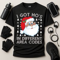 I Got Ho's In Different Aera Codes Santa Claus Ugly Christmas Performance Shirt