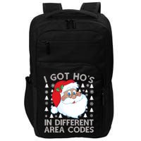 I Got Ho's In Different Aera Codes Santa Claus Ugly Christmas Impact Tech Backpack