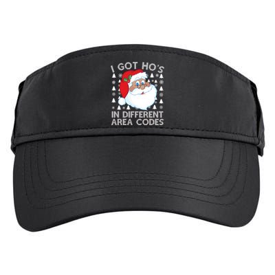 I Got Ho's In Different Aera Codes Santa Claus Ugly Christmas Adult Drive Performance Visor