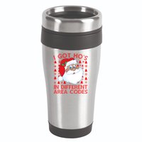 I Got Ho's In Different Aera Codes Santa Claus Ugly Christmas 16oz Travel Tumbler