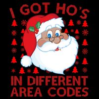 I Got Ho's In Different Aera Codes Santa Claus Ugly Christmas 16oz Travel Tumbler