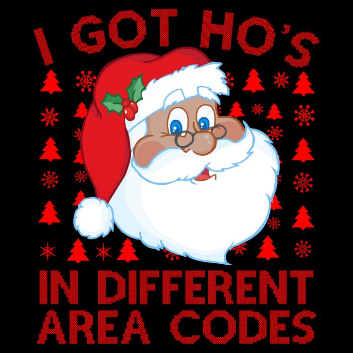 I Got Ho's In Different Aera Codes Santa Claus Ugly Christmas 16oz Travel Tumbler