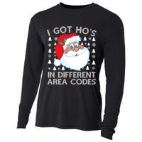 I Got Ho's In Different Aera Codes Santa Claus Ugly Christmas Cooling Performance Long Sleeve Crew