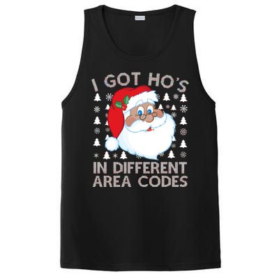 I Got Ho's In Different Aera Codes Santa Claus Ugly Christmas PosiCharge Competitor Tank