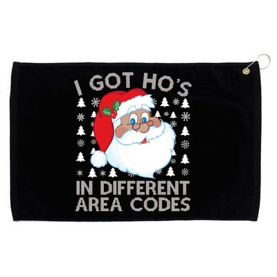 I Got Ho's In Different Aera Codes Santa Claus Ugly Christmas Grommeted Golf Towel