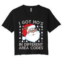 I Got Ho's In Different Aera Codes Santa Claus Ugly Christmas Crop Top
