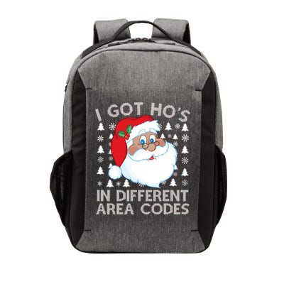 I Got Ho's In Different Aera Codes Santa Claus Ugly Christmas Vector Backpack
