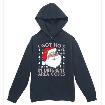 I Got Ho's In Different Aera Codes Santa Claus Ugly Christmas Urban Pullover Hoodie