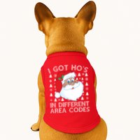 I Got Ho's In Different Aera Codes Santa Claus Ugly Christmas Doggie Tank