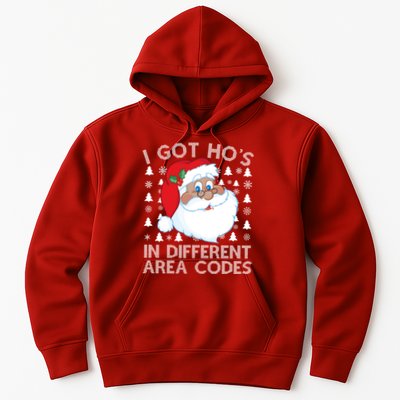 I Got Ho's In Different Aera Codes Santa Claus Ugly Christmas Hoodie