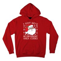 I Got Ho's In Different Aera Codes Santa Claus Ugly Christmas Hoodie