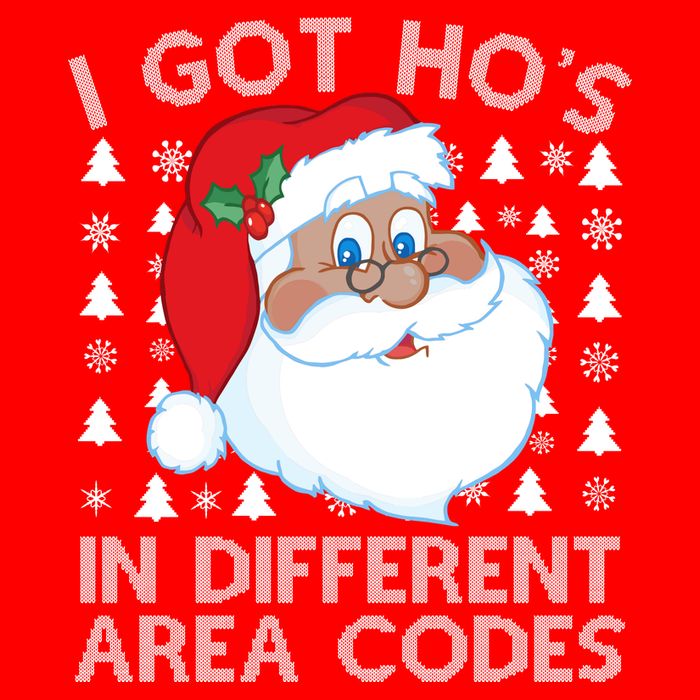 I Got Ho's In Different Aera Codes Santa Claus Ugly Christmas Apron