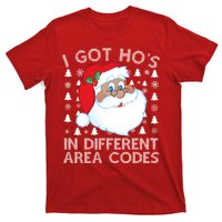 I Got Ho's In Different Aera Codes Santa Claus Ugly Christmas T-Shirt