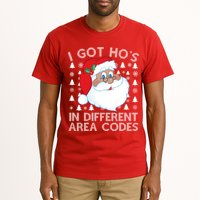 I Got Ho's In Different Aera Codes Santa Claus Ugly Christmas Tall T-Shirt