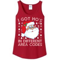 I Got Ho's In Different Aera Codes Santa Claus Ugly Christmas Ladies Essential Tank