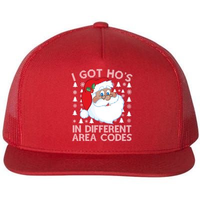 I Got Ho's In Different Aera Codes Santa Claus Ugly Christmas Flatbill Hat