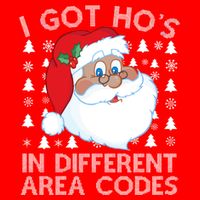 I Got Ho's In Different Aera Codes Santa Claus Ugly Christmas Flatbill Hat