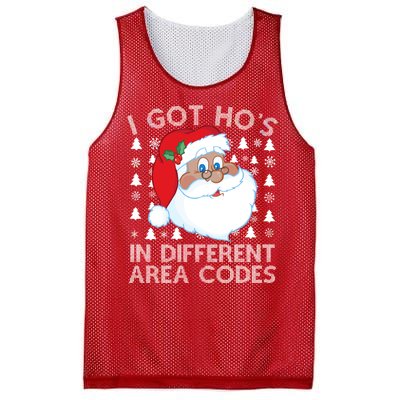 I Got Ho's In Different Aera Codes Santa Claus Ugly Christmas Mesh Reversible Basketball Jersey Tank