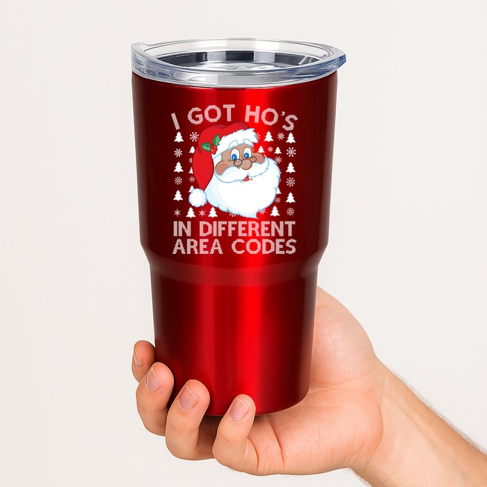 I Got Ho's In Different Aera Codes Santa Claus Ugly Christmas Tumbler