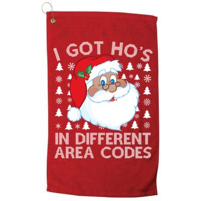I Got Ho's In Different Aera Codes Santa Claus Ugly Christmas Golf Towel