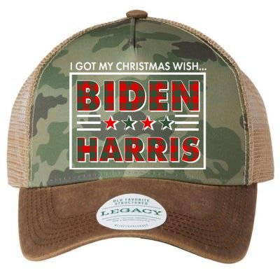 I Got My Christmas Wish Biden Harris Buffalo Plaid Legacy Tie Dye Trucker Hat