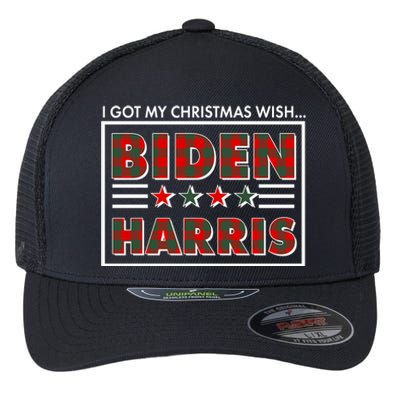 I Got My Christmas Wish Biden Harris Buffalo Plaid Flexfit Unipanel Trucker Cap