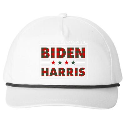 I Got My Christmas Wish Biden Harris Buffalo Plaid Snapback Five-Panel Rope Hat