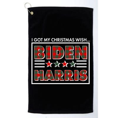 I Got My Christmas Wish Biden Harris Buffalo Plaid Golf Towel