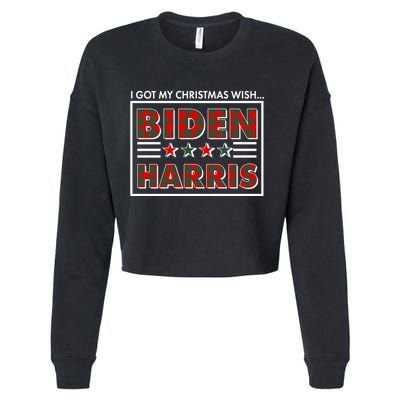 I Got My Christmas Wish Biden Harris Buffalo Plaid Cropped Pullover Crew