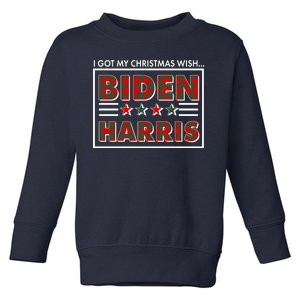 I Got My Christmas Wish Biden Harris Buffalo Plaid Toddler Sweatshirt