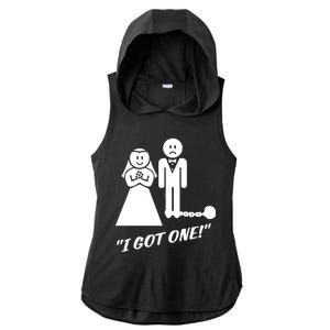 I Got One Just Married Ladies PosiCharge Tri-Blend Wicking Draft Hoodie Tank