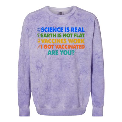 I Got Vaccinated Are You? Vaccine Shot Colorblast Crewneck Sweatshirt