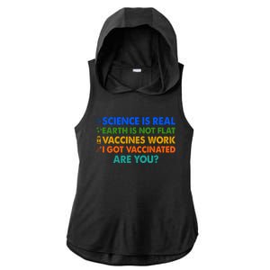 I Got Vaccinated Are You? Vaccine Shot Ladies PosiCharge Tri-Blend Wicking Draft Hoodie Tank