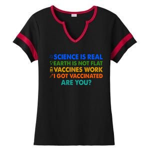 I Got Vaccinated Are You? Vaccine Shot Ladies Halftime Notch Neck Tee