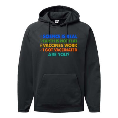 I Got Vaccinated Are You? Vaccine Shot Performance Fleece Hoodie