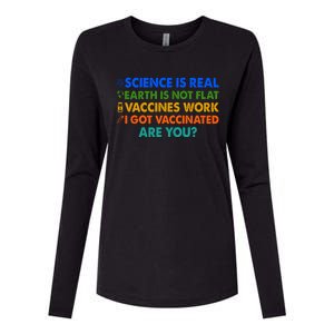 I Got Vaccinated Are You? Vaccine Shot Womens Cotton Relaxed Long Sleeve T-Shirt