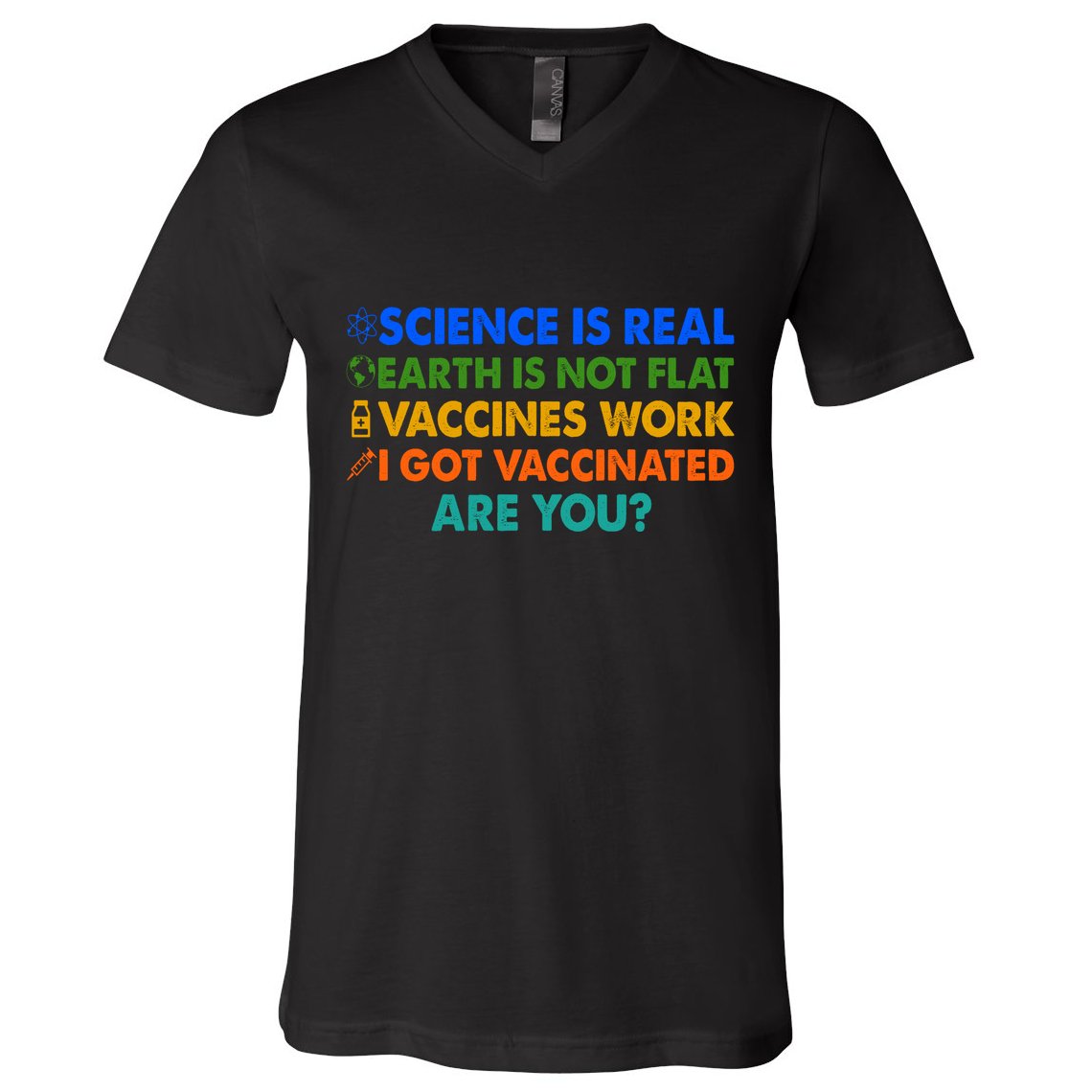 I Got Vaccinated Are You? Vaccine Shot V-Neck T-Shirt