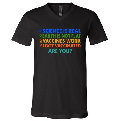 I Got Vaccinated Are You? Vaccine Shot V-Neck T-Shirt