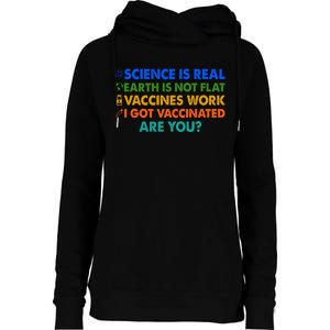 I Got Vaccinated Are You? Vaccine Shot Womens Funnel Neck Pullover Hood