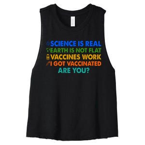 I Got Vaccinated Are You? Vaccine Shot Women's Racerback Cropped Tank